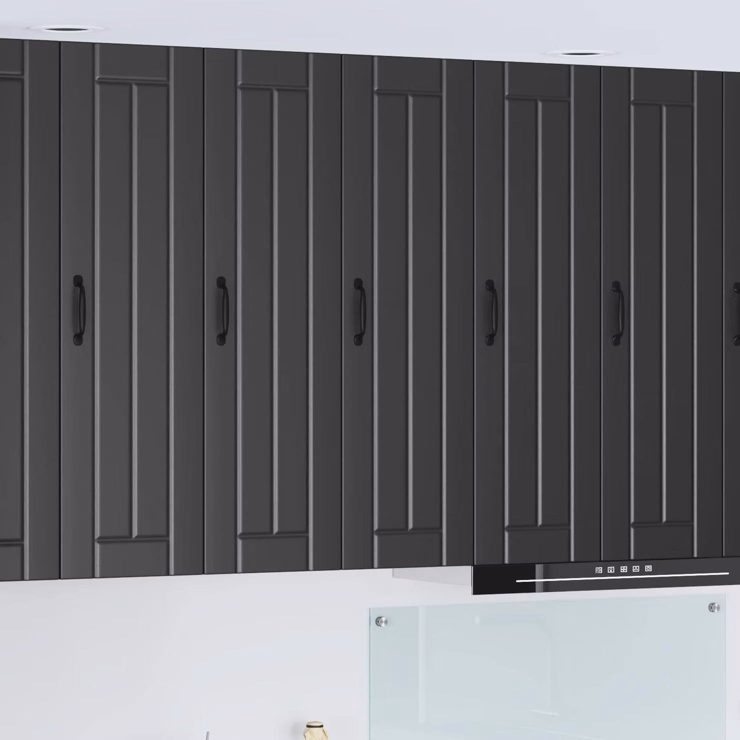 vidaXL Armadietto a muro LUCCA Nero moderno con ante a battente e ripiani interni L/P/H: 30 x 31 x 100 cm