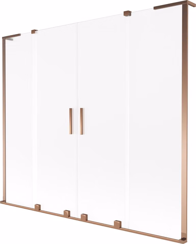 Mexen Velar L Duo paratia per vasca da bagno a 2 ante scorrevoli 170 x 150 cm, smerigliata, oro rosa - 896-170-003-32-60