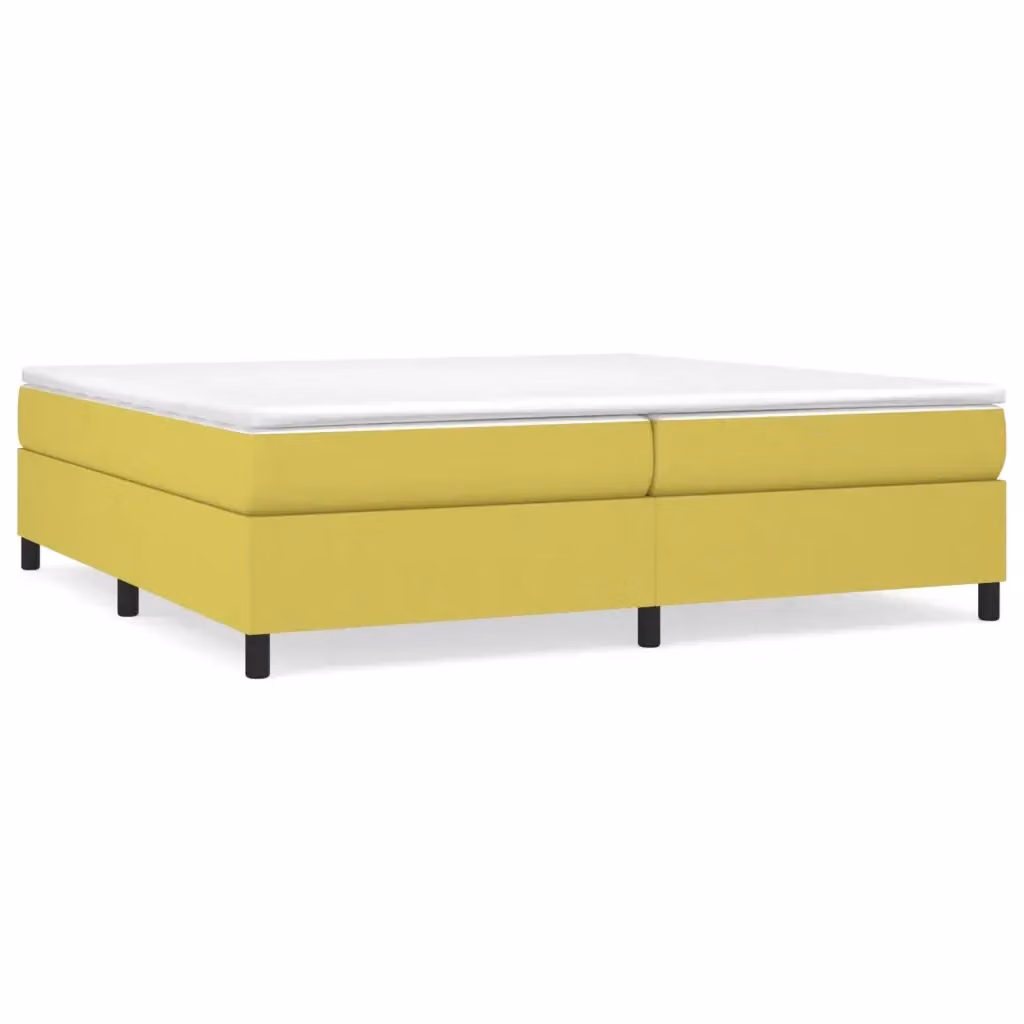 Struttura Letto Imbottita vidaXL in Tessuto Verde e Giallo con Doghe a Rete con Molle L: 200 cm, P: 200 cm, H: 35 cm – 2