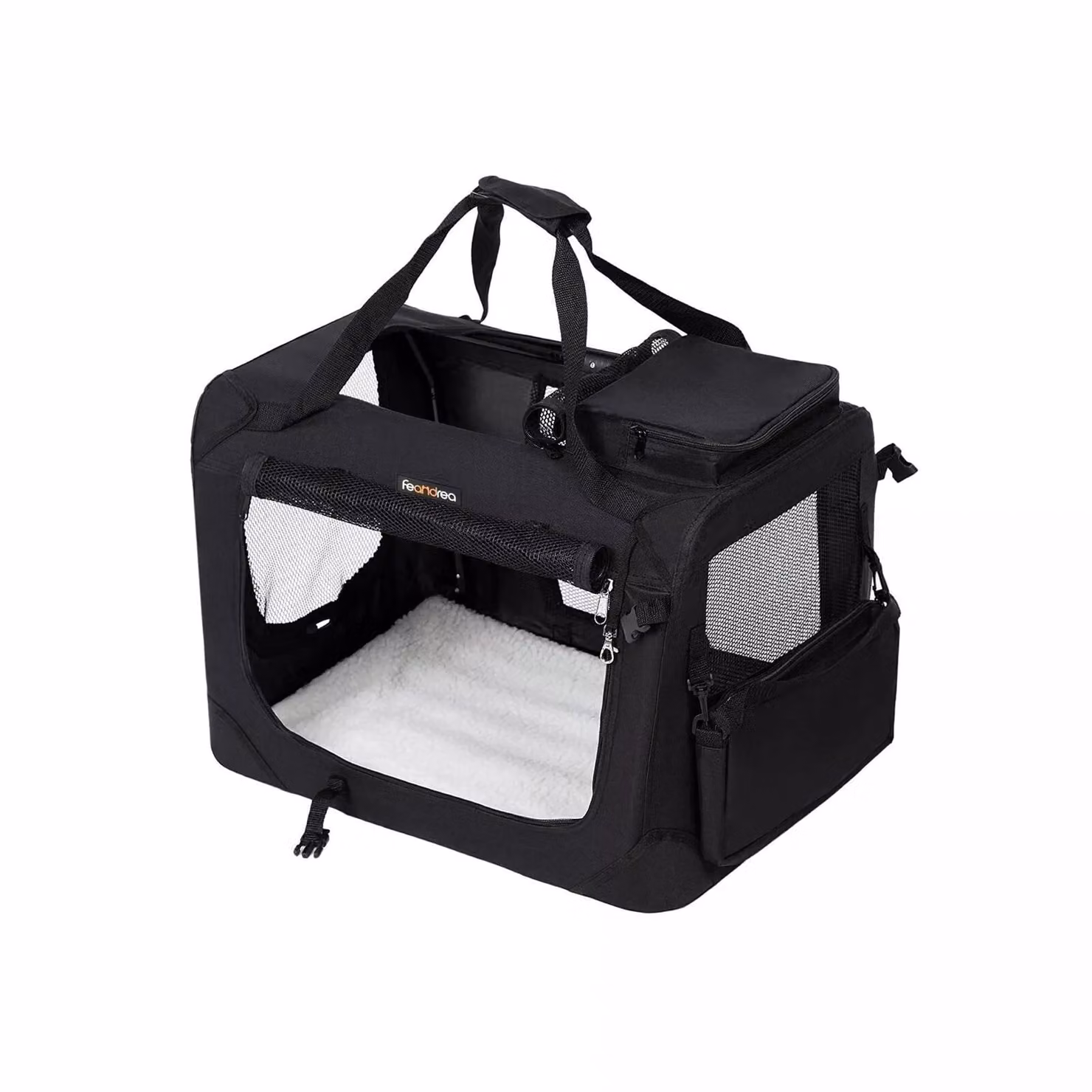 In And OutdoorMatch Dog Box XXL Deluxe Joska - Panchina per cani - Pieghevole - Nero - 69x102x69cm