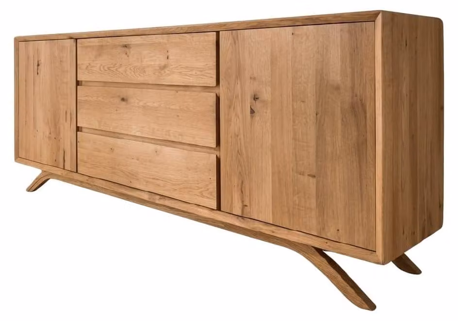 Credenza laterale di design color crema, mobile esclusivo in legno