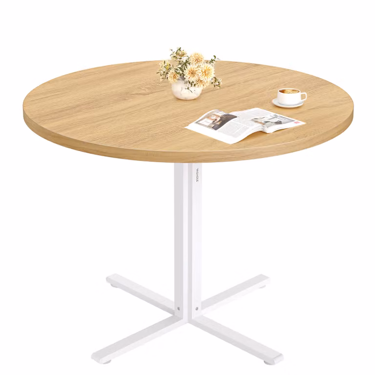 Tavolo da pranzo rotondo VASAGLE, tavolo da sala da pranzo, piccolo tavolo da cucina per 4 persone, stile rustico, superficie resistente all'acqua, 80 cm p, 74,8 cm h, per sala da pranzo