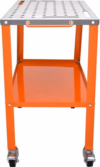 Banco di lavoro portatile MERKLOOS in acciaio arancione con ruote a blocco e cassetta per attrezzi, L: 91,44 cm, P: 45,72 cm, H: 544,31 cm