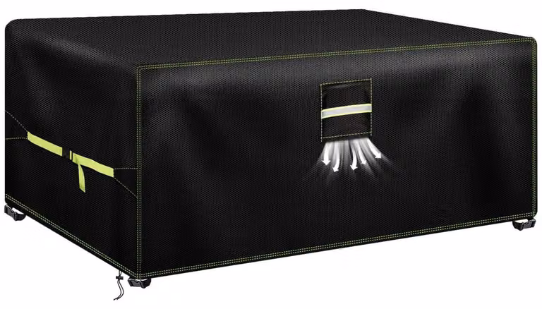Copertura per mobili da giardino, dimensioni 180x122x74 cm, resistente alle intemperie, impermeabile, realizzata in tessuto Oxford 600D, con finestra di ventilazione
