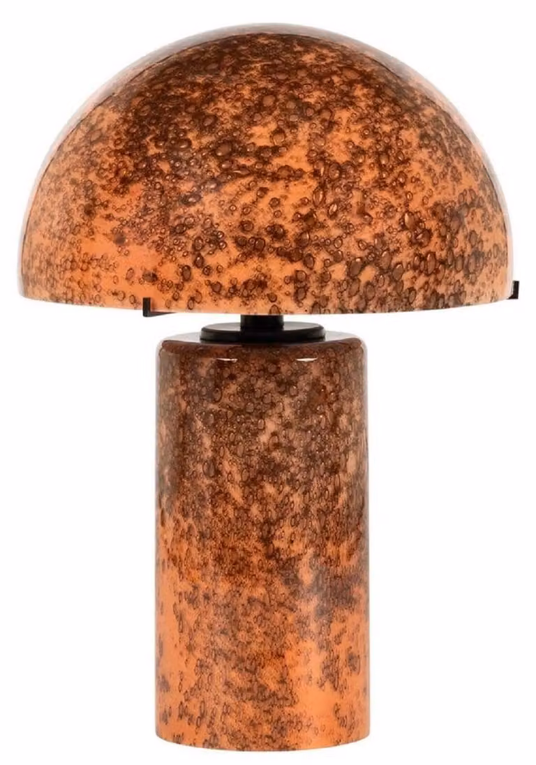 Casa Padrino lampada da tavolo in vetro arancio/marrone h. 36 cm - Lampada da tavolo rotonda