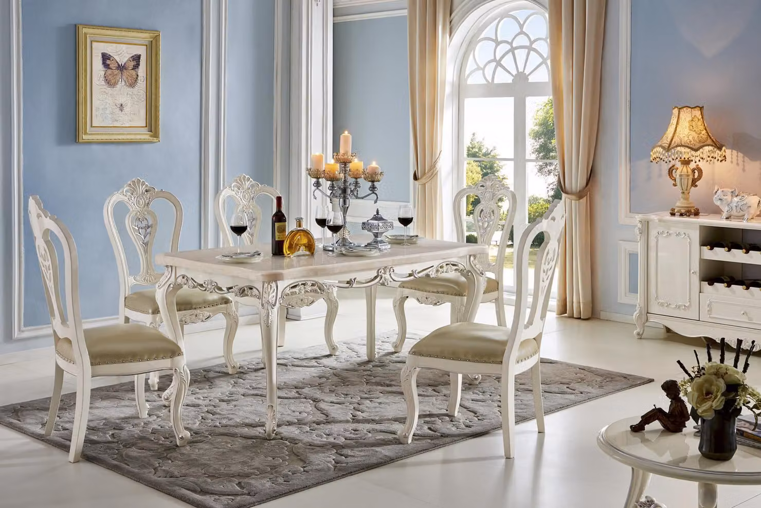 Stuhl Set 4x Stühle Polster Garnitur Küchen Wohnzimmer Esszimmer Set Designer