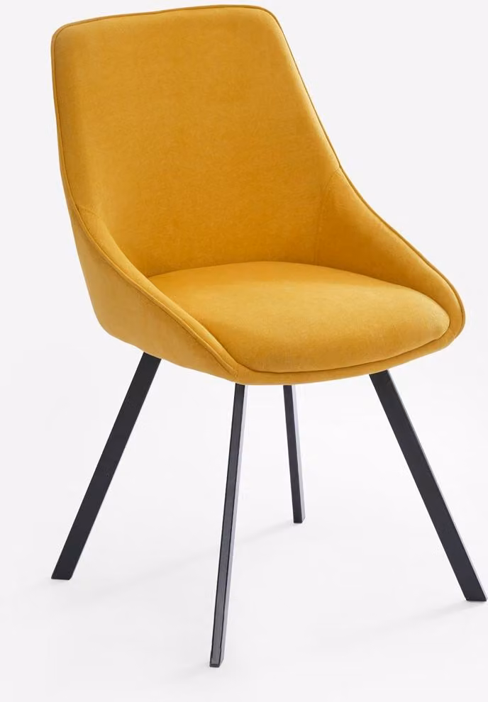 Sedia girevole per sala da pranzo dal design moderno in tessuto Navya - giallo