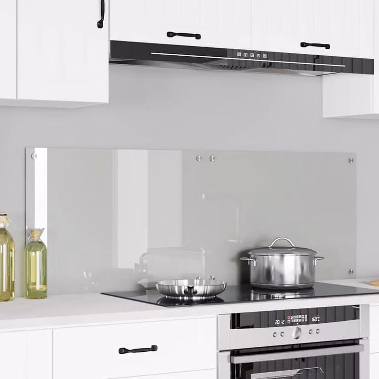 Set di 2 schienali da cucina vidaXL in vetro temperato trasparente, L 70 cm x P 50 cm