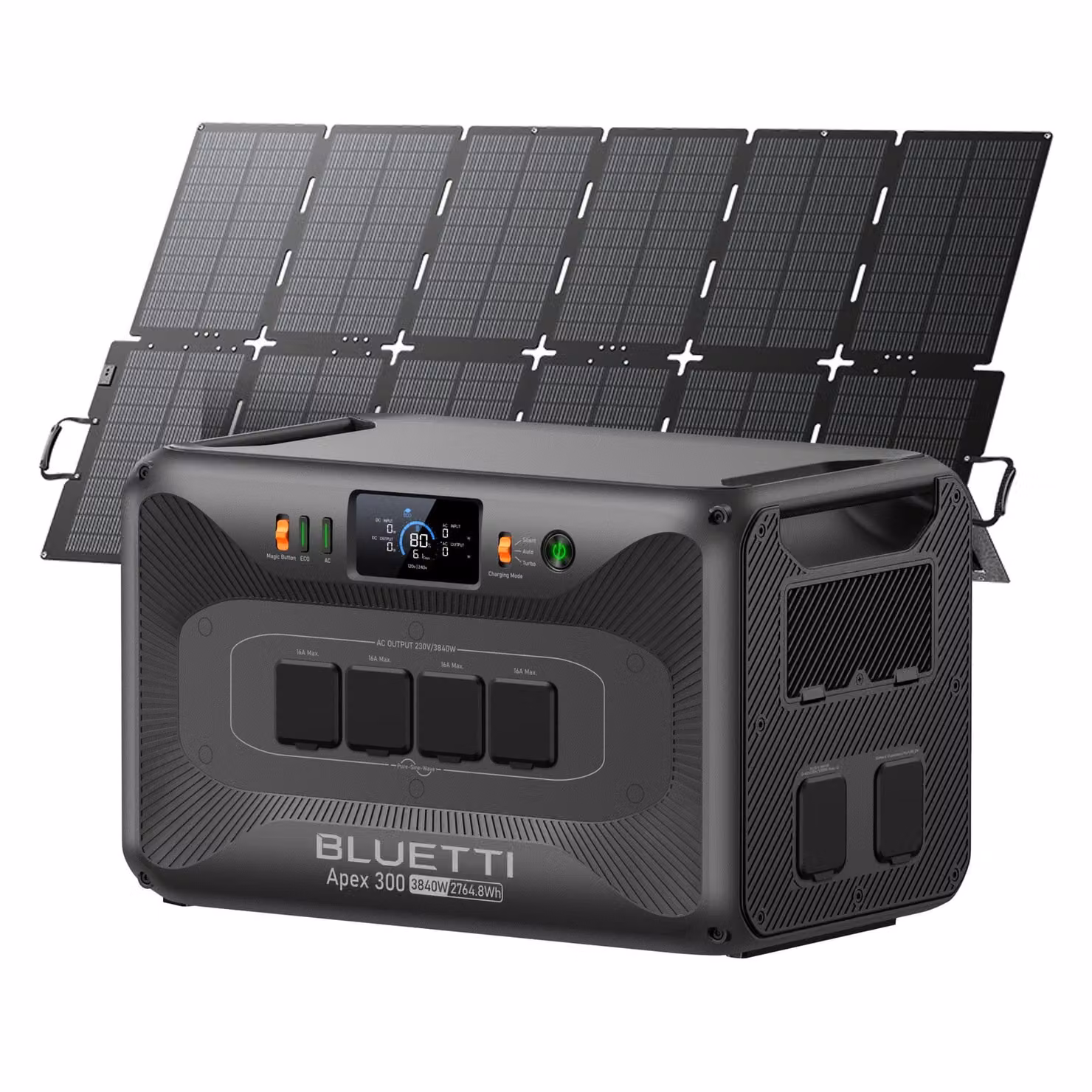 Generatore solare Apex 300 con pannelli solari da 500 W e batteria di riserva LFP da 2764,8 Wh, ideale per la casa, il campeggio e l'utilizzo off-grid
