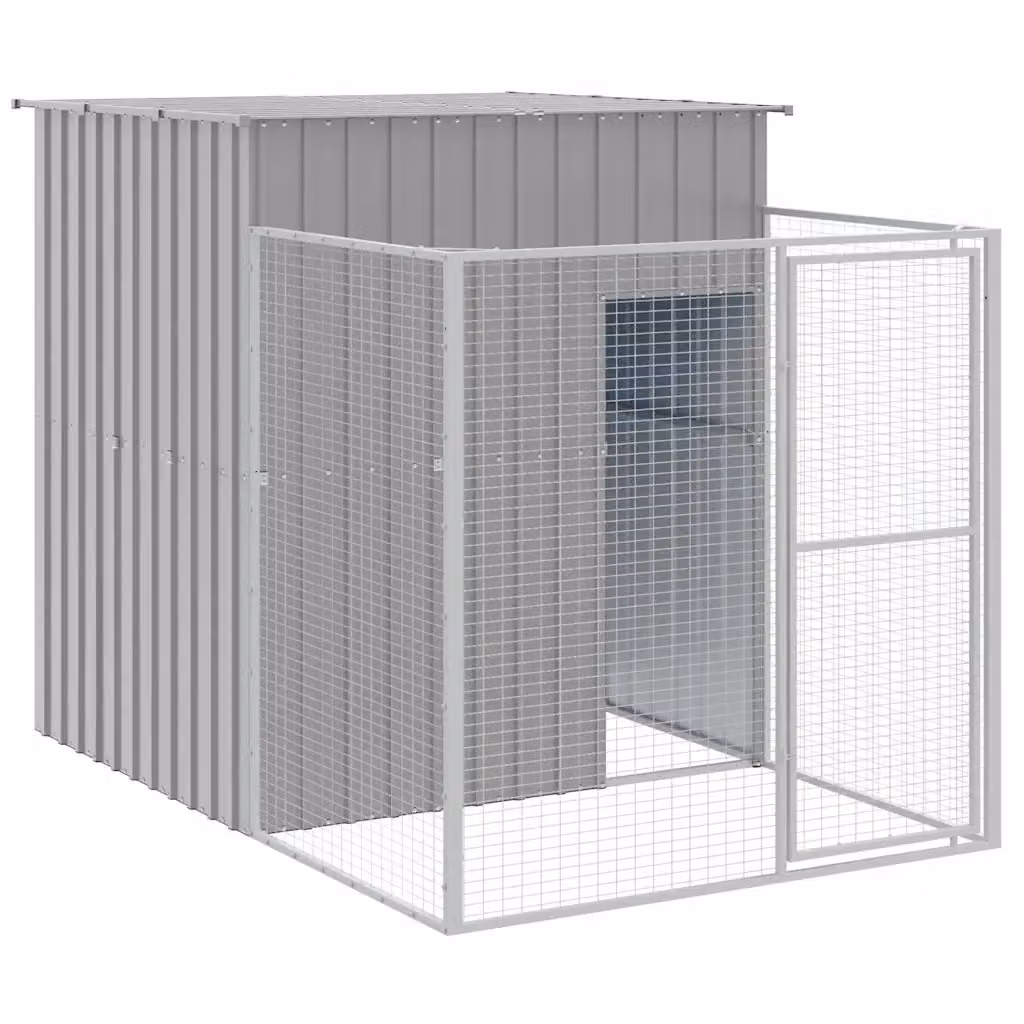 Casetta per cani vidaXL in metallo grigio resistente alle intemperie L: 165 cm, P: 251 cm, H: 181 cm – 2