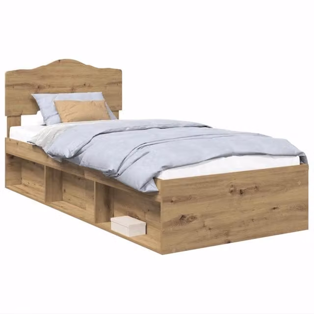 Letto singolo | Letto per adulti | Struttura del letto con testiera Rovere Artigianale 90 x 190 cm