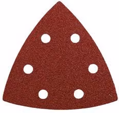 Set di 5 fogli abrasivi preforati KWB Quick Stick per levigatrici delta, colore rosso, grana P60, L 93 x P 93 mm