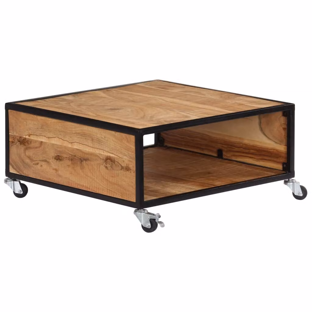The Living Store tavolino 70x70x32 cm in legno massiccio di acacia