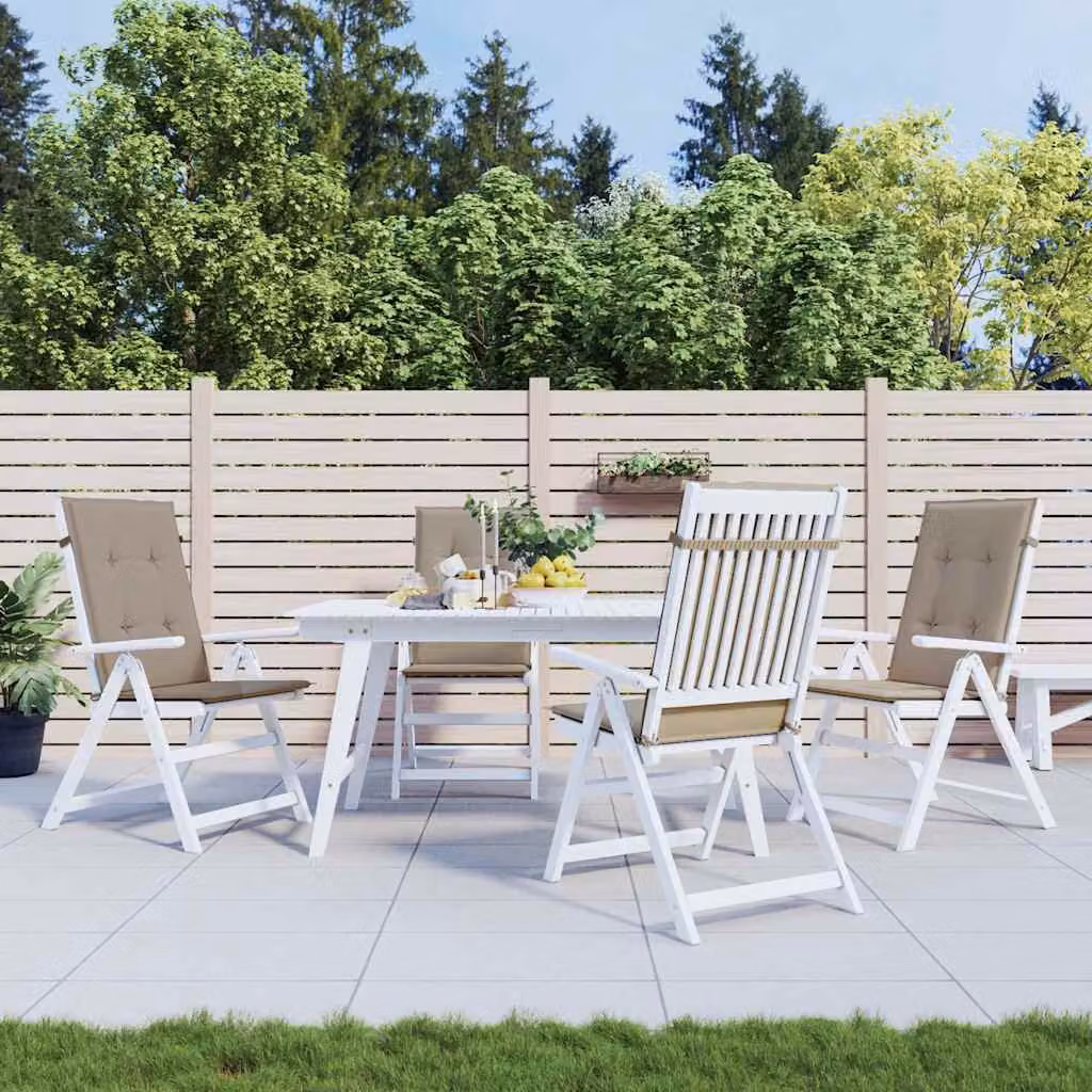 Set di 4 cuscini rettangolari vidaXL in tessuto impermeabile e resistente ai raggi UV, colore beige o grigio, L 120 cm x P 50 cm x H 3 cm