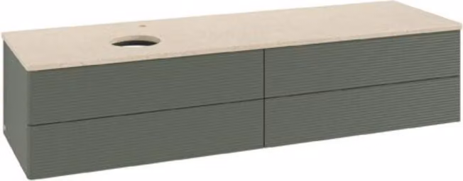 Mobiletto V&B con struttura frontale Antao 160x50cm, HL, WBP botti., lea gre. m Lac