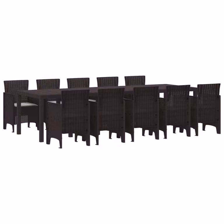 vidaXL Set da Pranzo per Giardino 11 pz Marrone e grigio chiaro