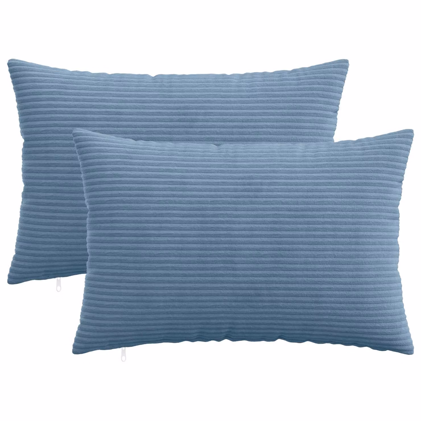 Set di 2 federe vidaXL HEERLEN in velluto a coste blu, L 50 cm x P 80 cm