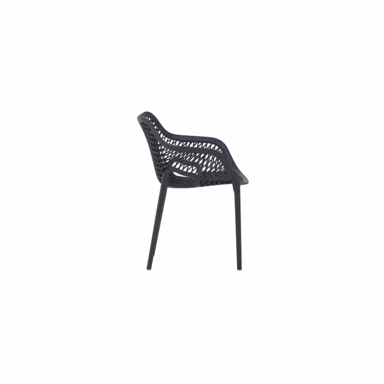 Set di 4 poltrone design Mobili 2G in polipropilene e fibra di vetro colore antracite L: 57 cm, P: 60 cm, H: 82 cm