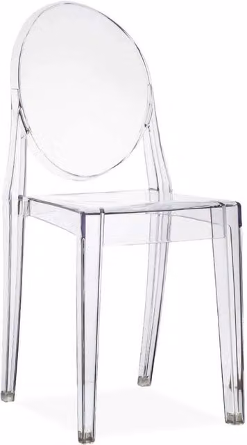 Sedia Louvre in policarbonato trasparente lucido L: 49 cm, P: 36 cm, H: 90 cm