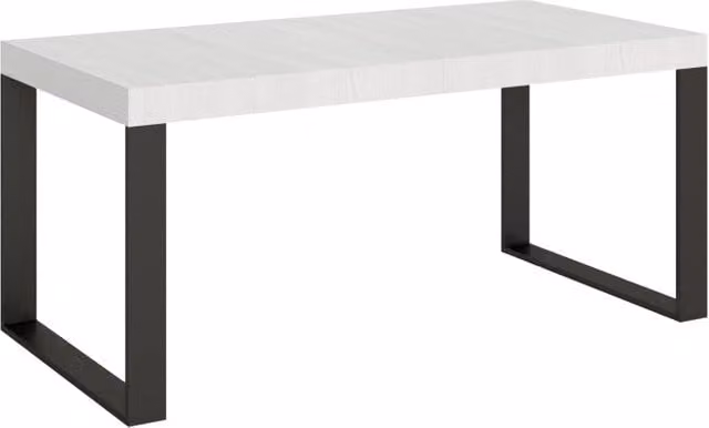 Tavolo allungabile Itamoby moderno in MDF laminato Bianco Frassino e Antracite L: 180-284 cm, P: 90 cm, H: 77 cm
