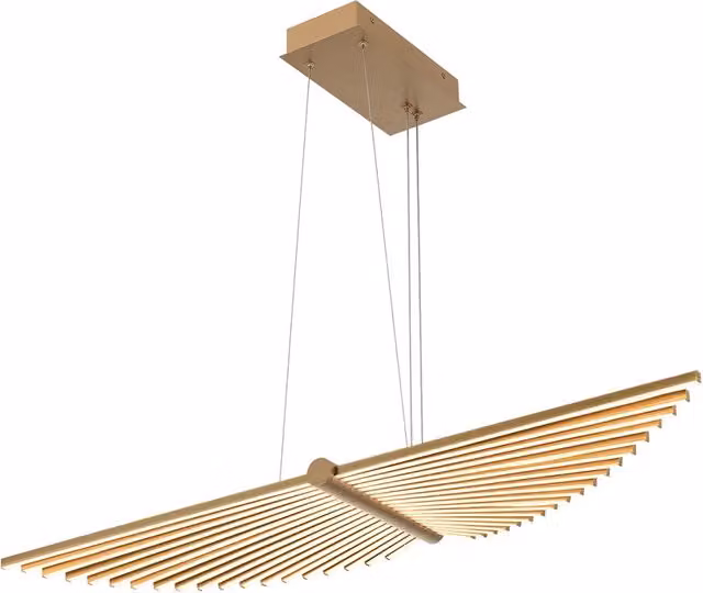 Lampadario a sospensione LED Seraph Quintiesse oro spazzolato e bianco, dimmabile e con altezza regolabile, 57W