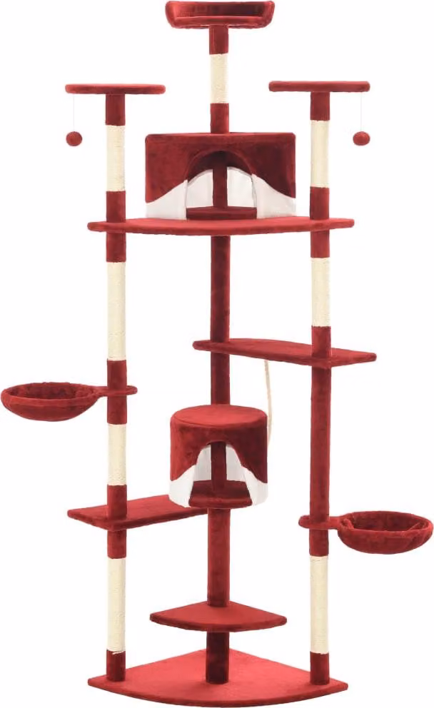 Torre per gatti - Tiragraffi - Struttura per arrampicata - Albero per gatti - Casetta per gatti - Tiragraffi in sisal - Rivestimento in poliestere morbido