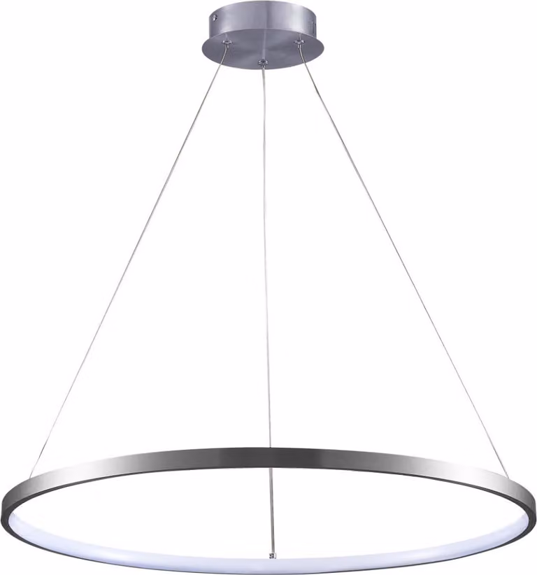Lampada a sospensione moderna in nichel con anello LED da 20 W a luce neutra per soggiorno e sala da pranzo LEA Polux