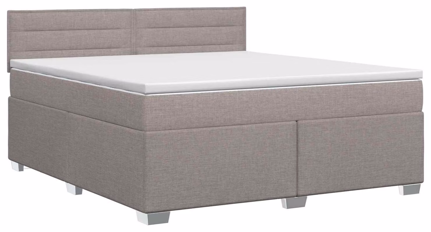 Letto a molle con materasso Taupe 160 x 200 cm in tessuto