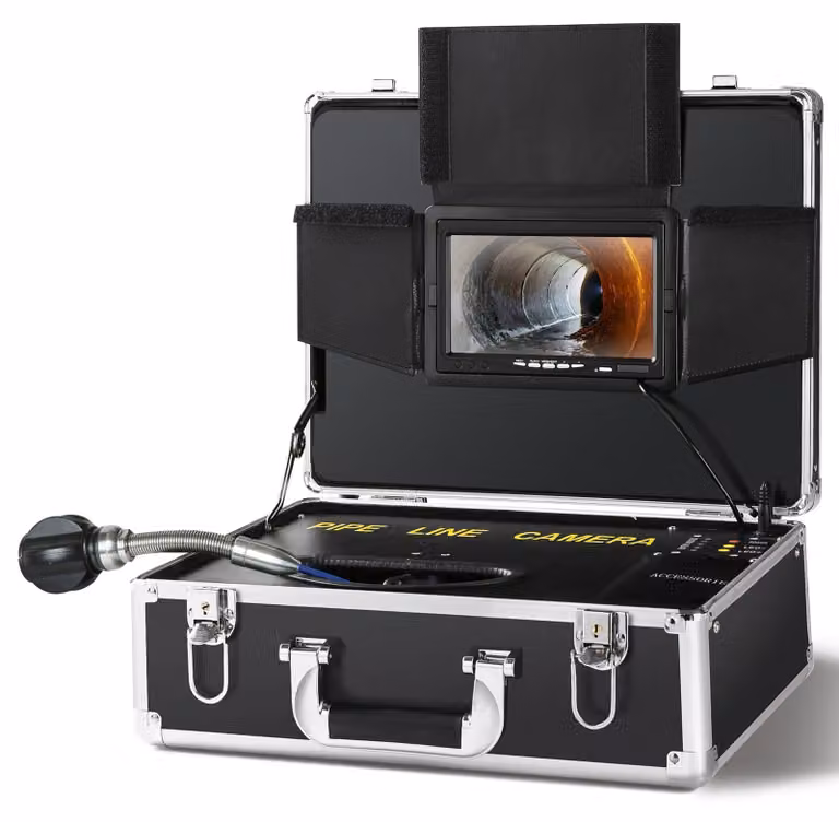 Telecamera per ispezioni – Telecamera per fognature – Telecamera per tubazioni – Telecamera per scarichi – Sonda per ispezioni – 50 metri di cavo in fibra ottica