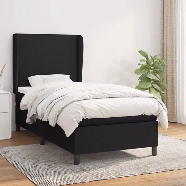 Giroletto a Molle con Materasso Nero 80x200 cm inTessuto 3127759