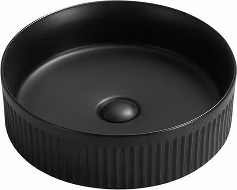 Mexen Grovo lavandino da appoggio scanalato 39 x 39 cm, nero opaco - 22303985