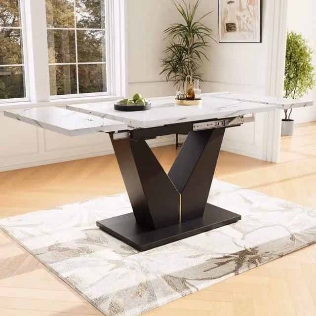 Tavolo da Pranzo Allungabile Salvaspazio ¨C MINIMAL ¨C Piano Bianco 99-159x75 cm