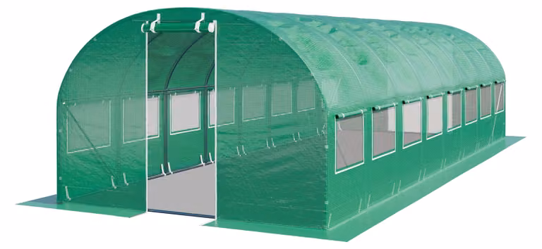 TOOLPORT Serra da Giardino tunnel Serra Orto stabile e robusto 3x8m - Telo PE 180g/m² verde transparente