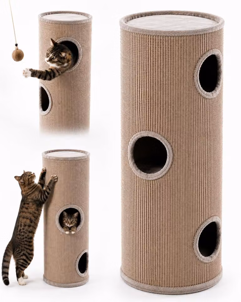 Tiragraffi per gatti – Flamingo Greta L – 100 cm – Ø 38 cm – Sisal e peluche – grammi