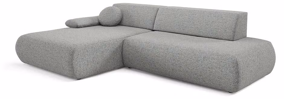 Divano angolare con funzione letto, modello Puentro, lato sinistro, colore grigio pietra