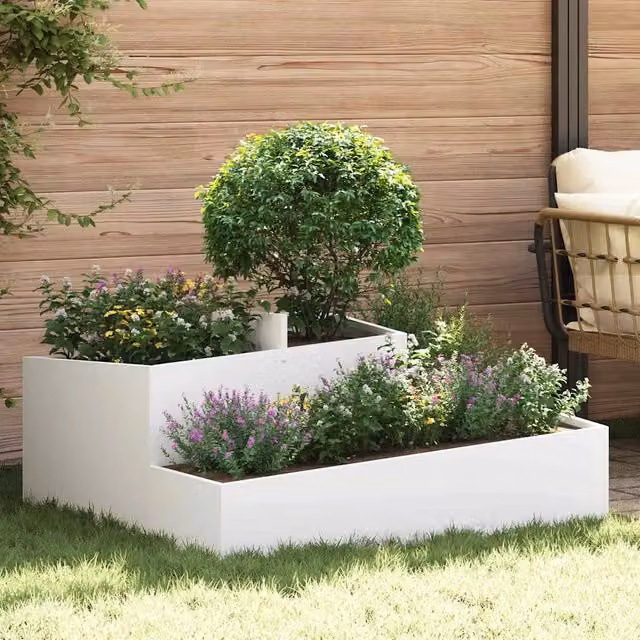 Vaso da giardino Bianco 100 x 100 x 50 cm 873586