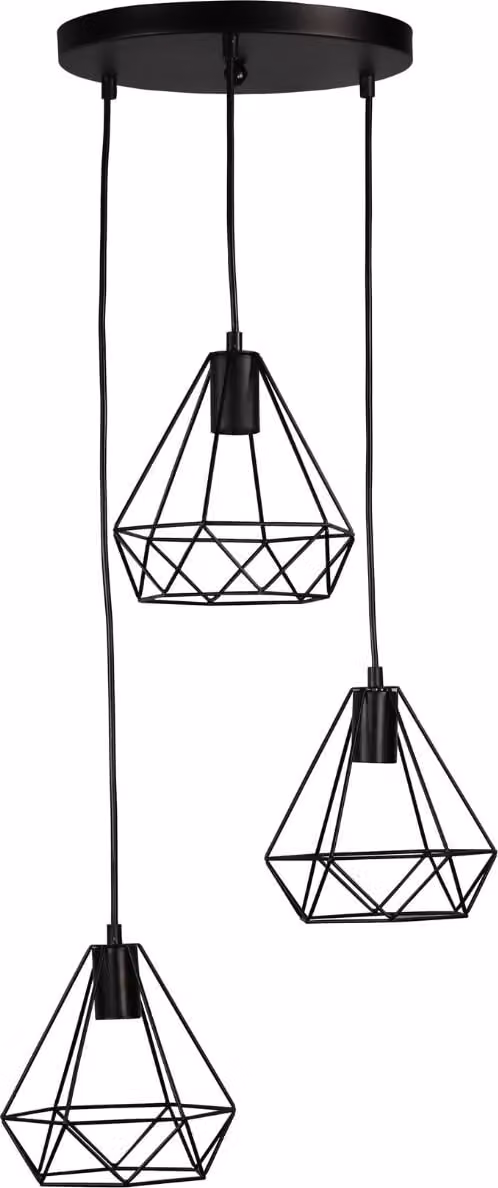 Lampada a sospensione VIGO nera 3xE27x20W in metallo, dimensioni: 120x40x20 cm, IP20, Polux