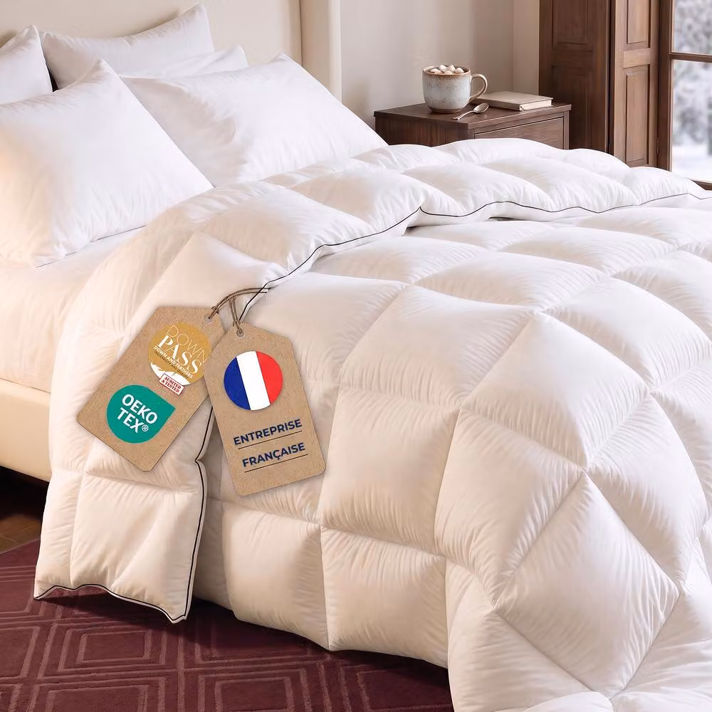 FLANDRIA Piumone Caldo con Piume e Piumino d’Anatra 650 g/m², 200x200 cm