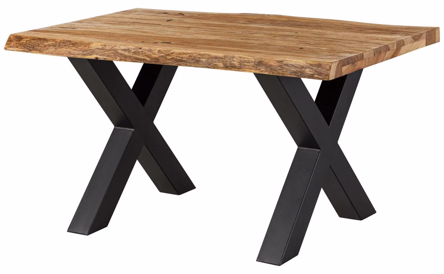 MASSIVMOEBEL24 | FREEFORM 5 tavolo da pranzo in legno di sheesham - sabbiato natur / gambe in ferro X antracite matt 160x90