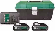 Set di batteria HiKOKI HKA901240V 12V con 2 batterie da 4Ah e caricabatterie, colore verde