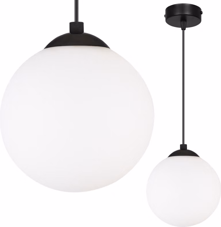 LAMPADA A SOSPENSIONE, SFERA, NERA, LED, 15 cm
