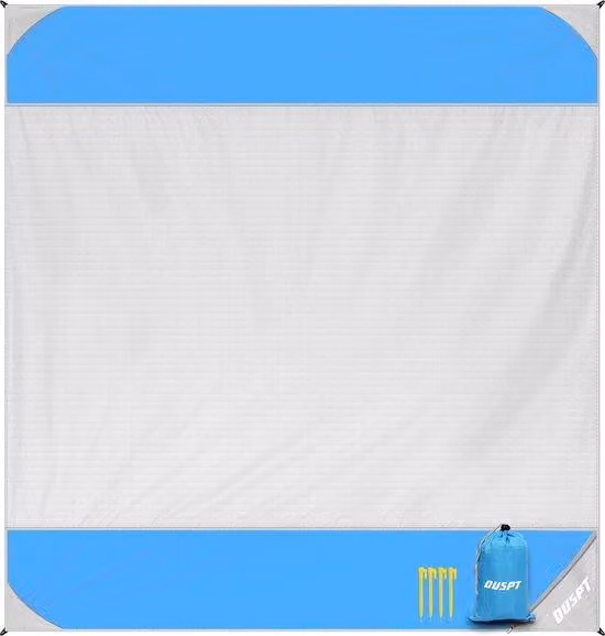 Tappetino da picnic 210 x 200 cm, impermeabile, rimovibile, compatibile con 4 piedini, estremamente leggero e compatto