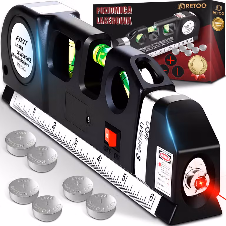 Livella laser Linea trasversale laser con metro a nastro 250cm 16cm Livella laser Livella laser Livella laser Livella laser Livella a corda Livella Retoo