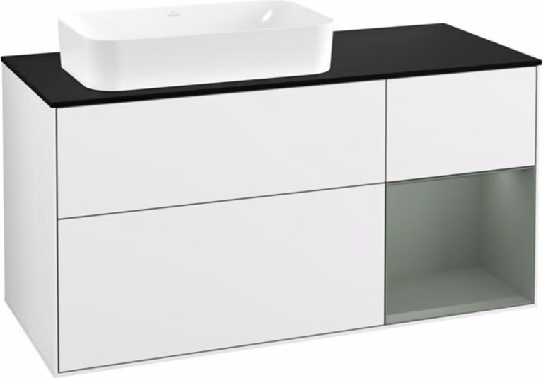 Mobiletto V&B Finion 120 cm, Pl b m, Rg r Ol m La, glo wh. Lac