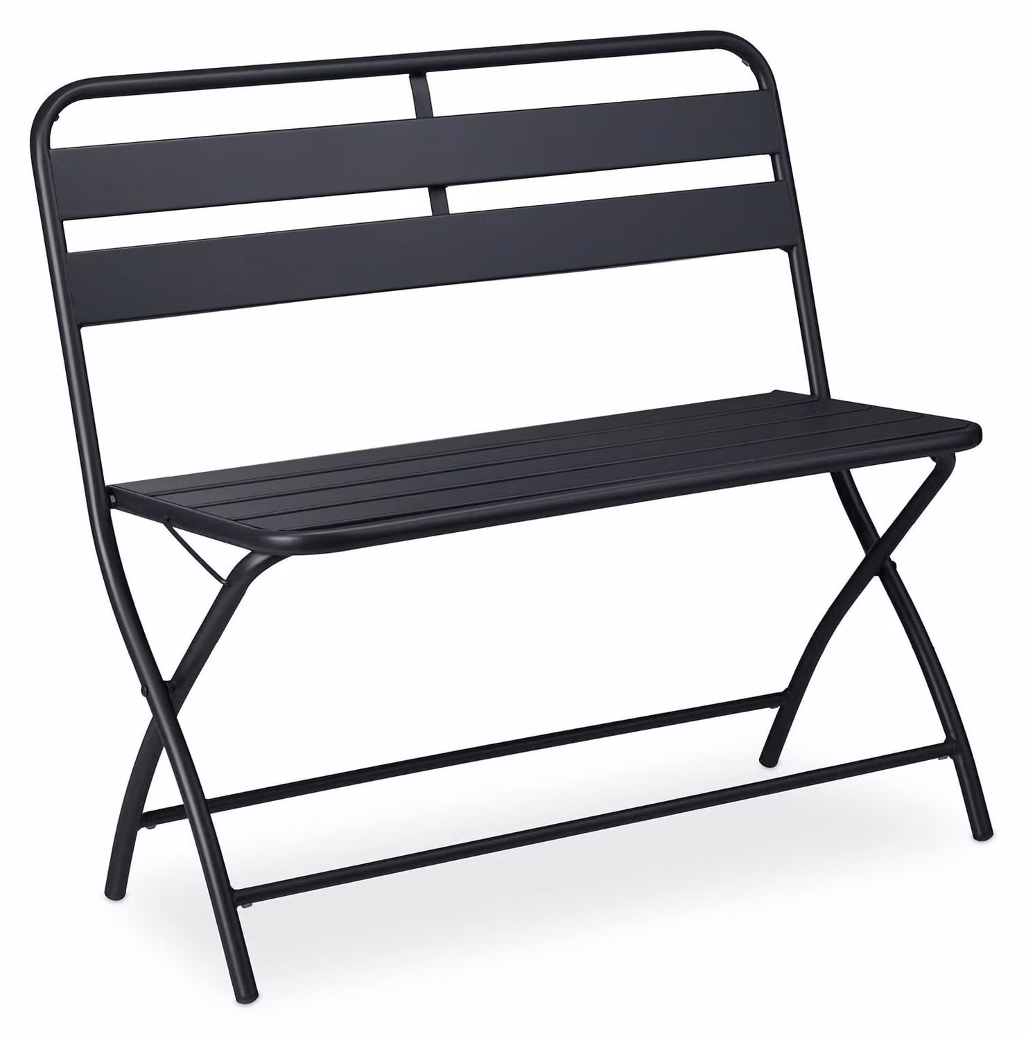 Panchina da giardino pieghevole - Metallo - 2 posti - 90 cm - Antracite