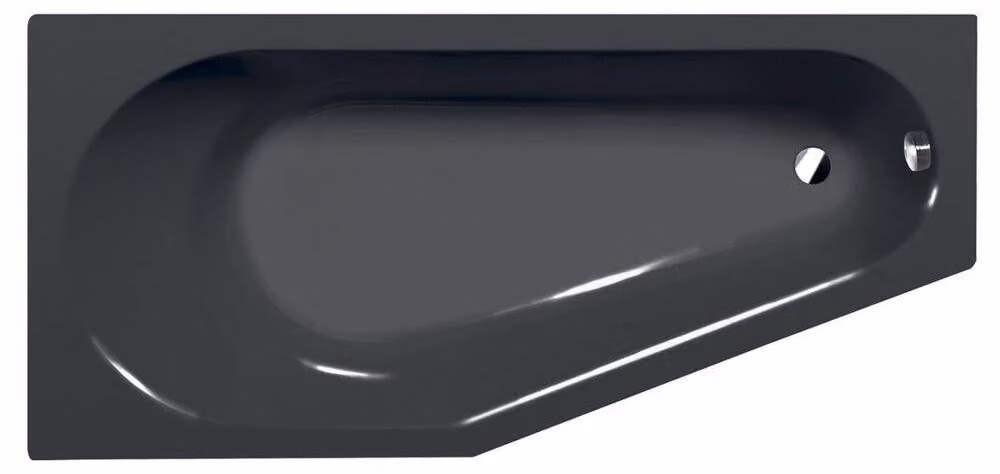 TIGRA L vasca asimmetrica 170x80x46cm, sinistra, grigio scuro