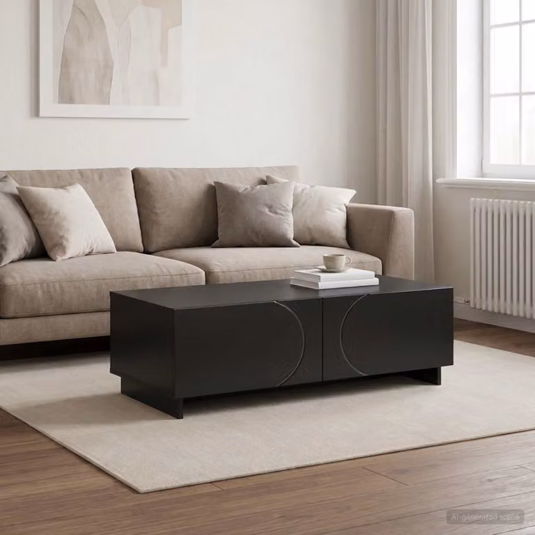 vidaXL Tavolino da salotto moderno rettangolare nero L: 102 cm, P: 50,5 cm, H: 35 cm