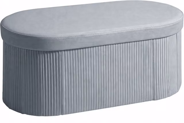 Pouf Contenitore Pieghevole HOMCOM in Velluto Grigio Scuro con Capacità 72 L, L/P/H: 76 x 38 x 35 cm – 1