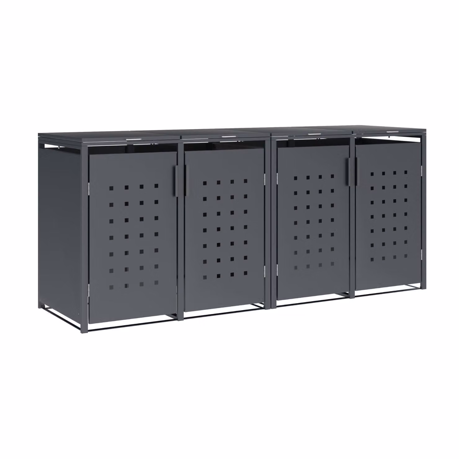 Cassonetto per rifiuti DEGAMO TRIER 264x80x116cm per 4x cassonetti da 240 litri, acciaio antracite