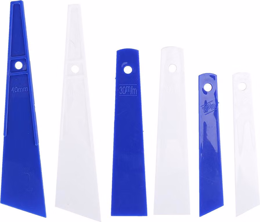 strumento di incollaggio in plastica da 6 pezzi, raschietto, strumenti per l'artigianato in pelle, accessori per il cucito a mano